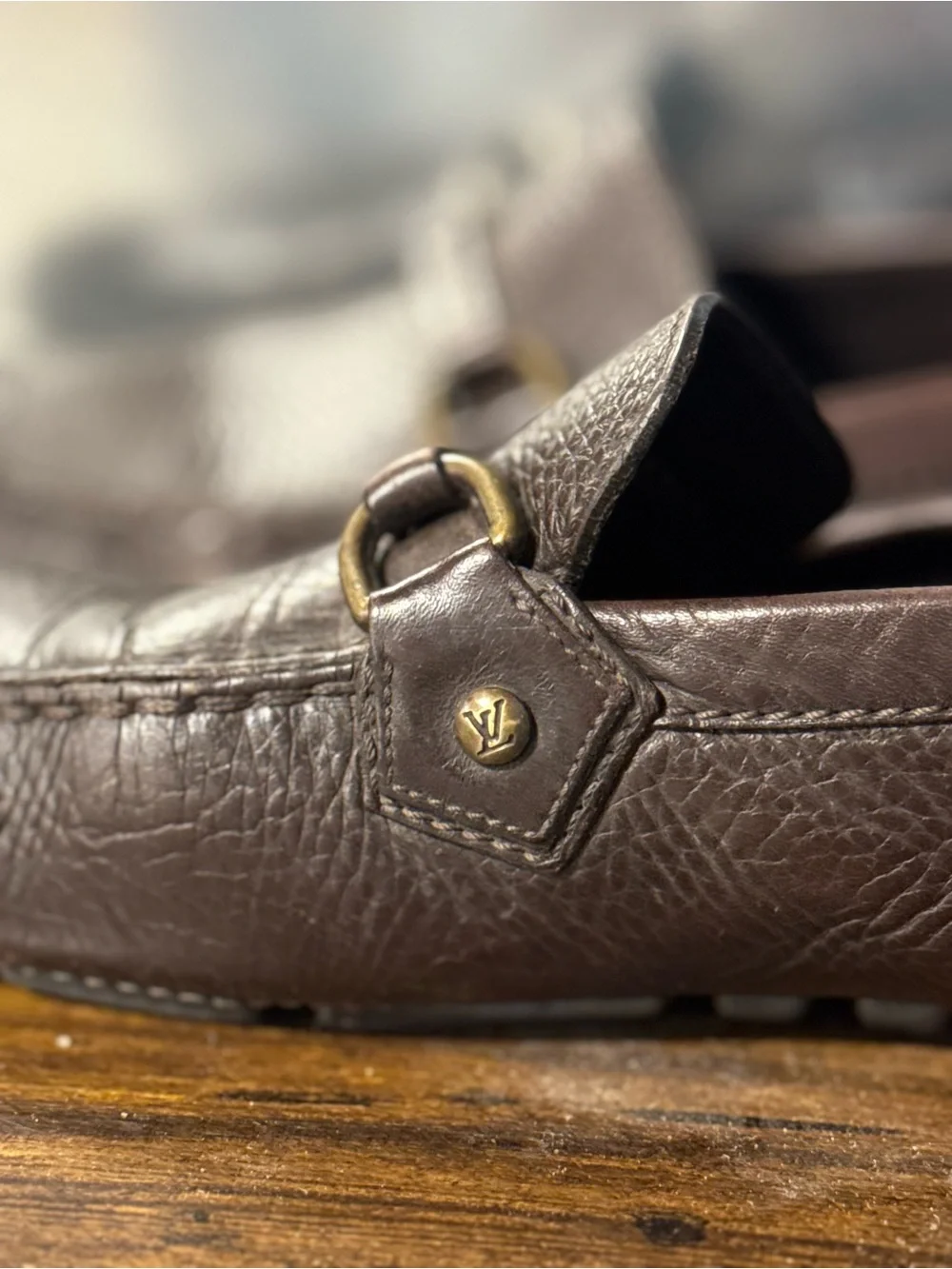 $1200 Louis Vuitton Brown Leather Lombok Loafers US 10.5 UK 9.5 EU 43.5 Shoes